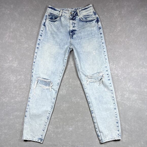 Zara Jeans Womens Size 6 Light Blue High Rise Distressed Light Wash Pockets - Picture 1 of 14